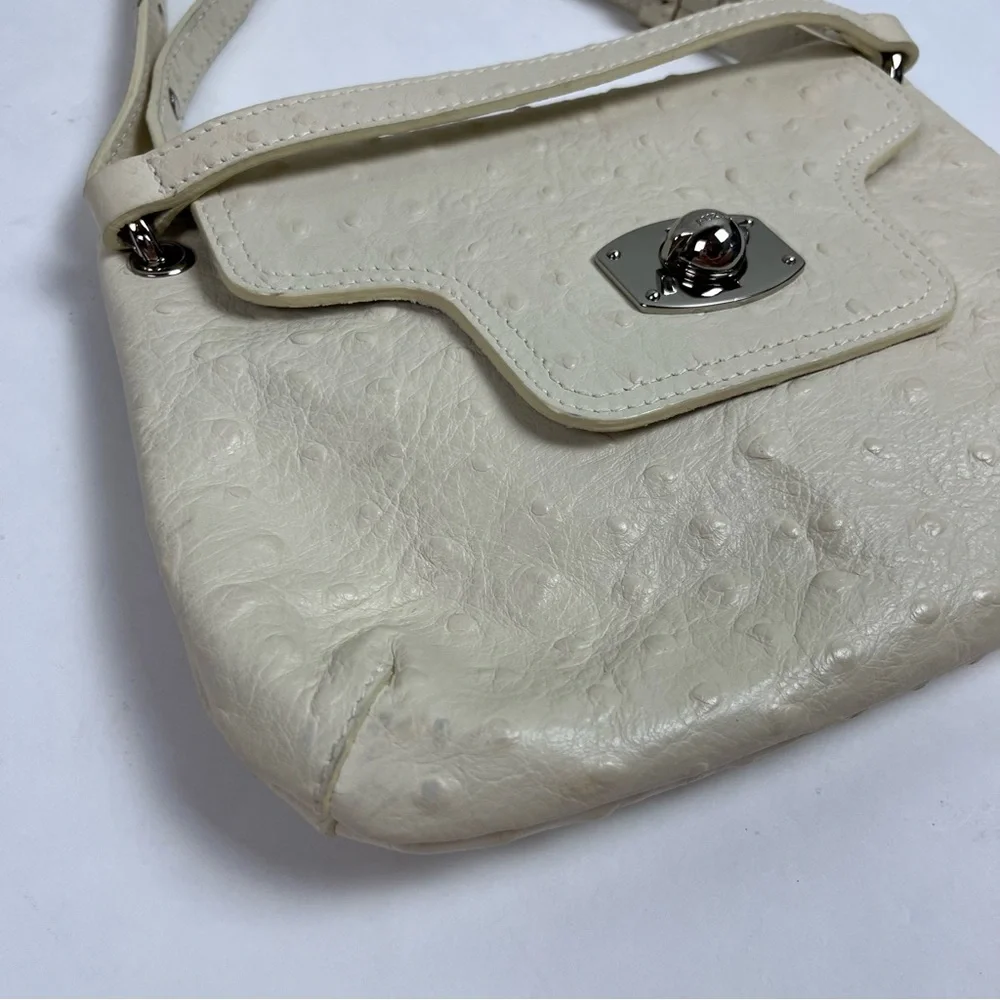 FURLA Bag Ostrich 3 Way Leather Clutch Crossbody